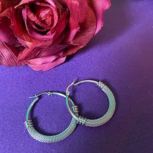 Brand New Beautiful Retro Hoop Silver Earrings for Women!